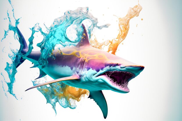 Abstraction of Shark Painting Generative AI