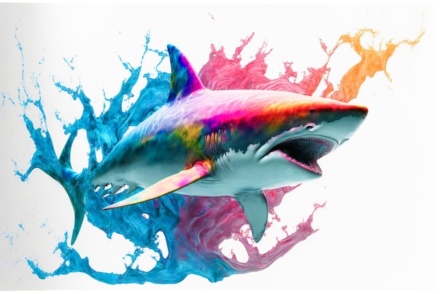Abstraction of Shark Painting Generative AI