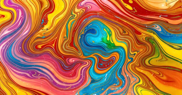 Abstraction of watercolor streams in rainbow colors