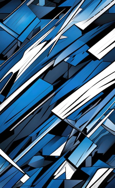 Abstracts Destruction blue black white