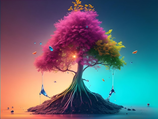 Абстрактные дерево жизни духовный рост фон