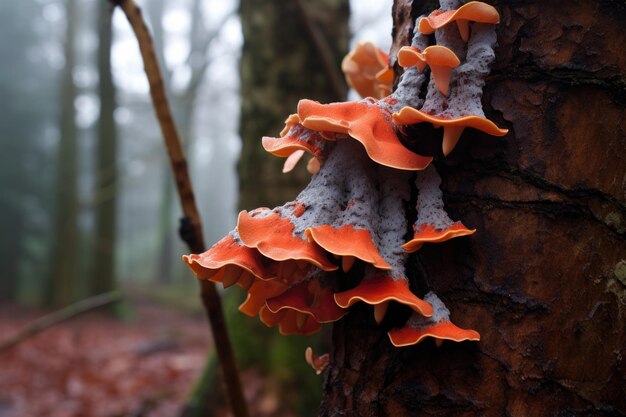Photo abstractshaped tree fungus growing on a bark