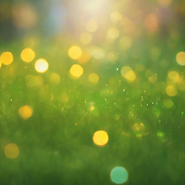 Photo abstrct defocused colorful green yellow blurred bokeh background