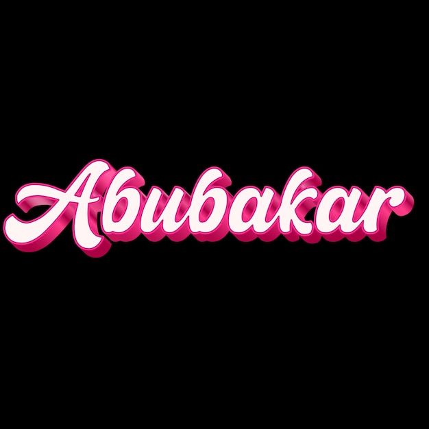 Фото Абубакар типография 3d-дизайн розовый черный белый фон фото jpg