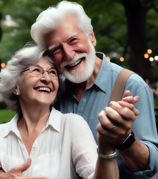 Photo abuelos felices san valentin