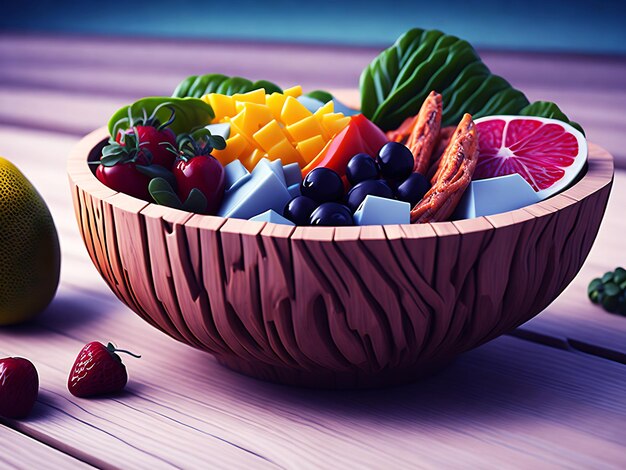 Abundance of fresh organic fruit in basket Generative Ai