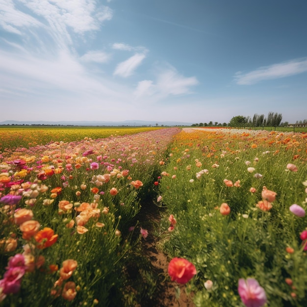 Abundance of Nature Lush and Colorful Fields