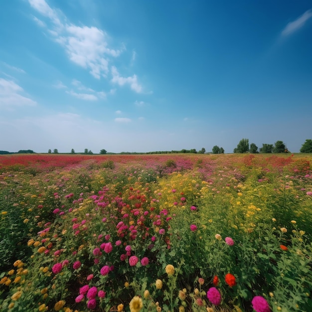 Abundance of Nature Lush and Colorful Fields