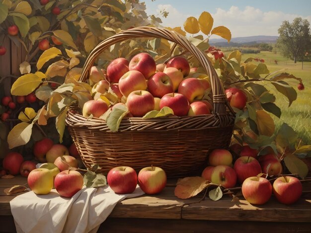 Abundant Harvest Basket of Apples