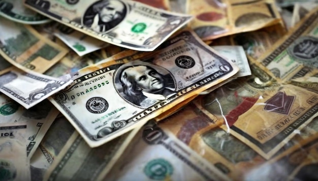 Большая куча бумажной валюты - знак процветания.