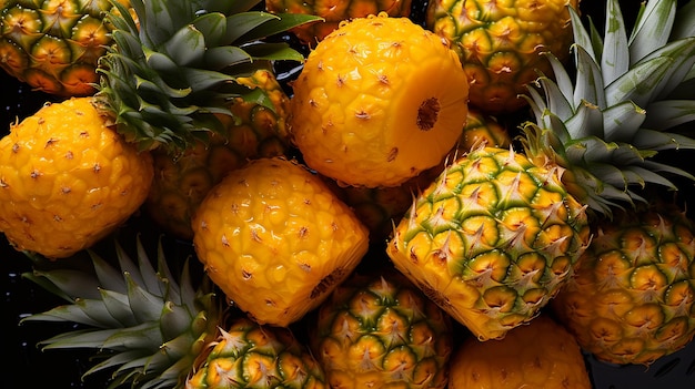 Photo abundant pineapples seamless background