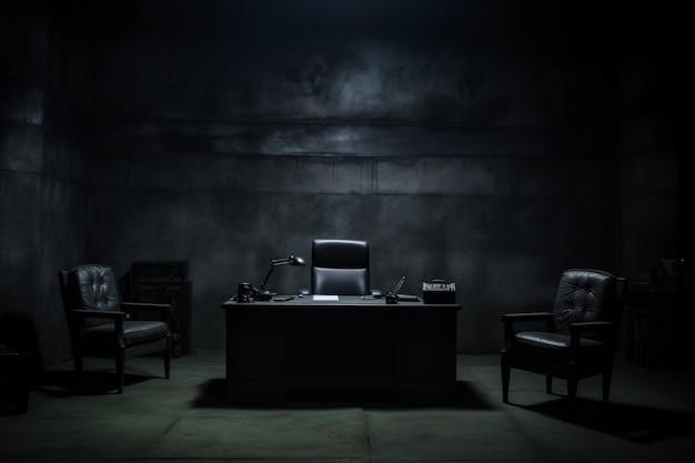 Photo abyssal administrative ambiance dark office background photo