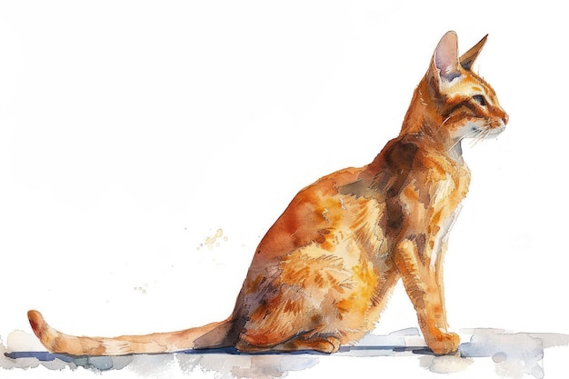 Abyssinian watercolor isolated on white background