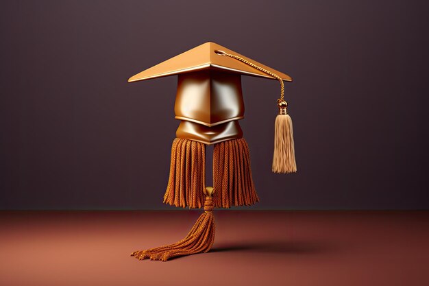 Academic Achievement in 3D Envisioning Success through a Golden Tasseled Hat