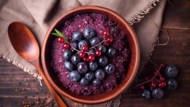 Acai berries bowl for detox and healthy life