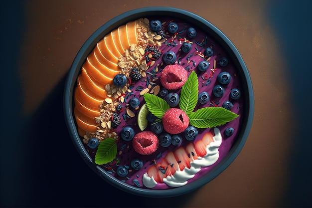 Acai 그릇 브라질 요리 인기 요리