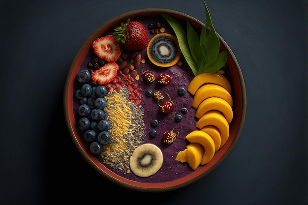 Acai 그릇 브라질 요리 인기 요리