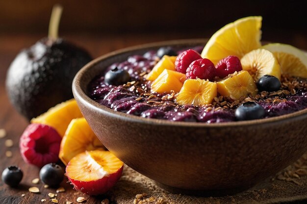 Acai bowl with a dusting of cinnamon