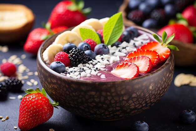 Premium AI Image | Acai Bowl with Free Space for Text