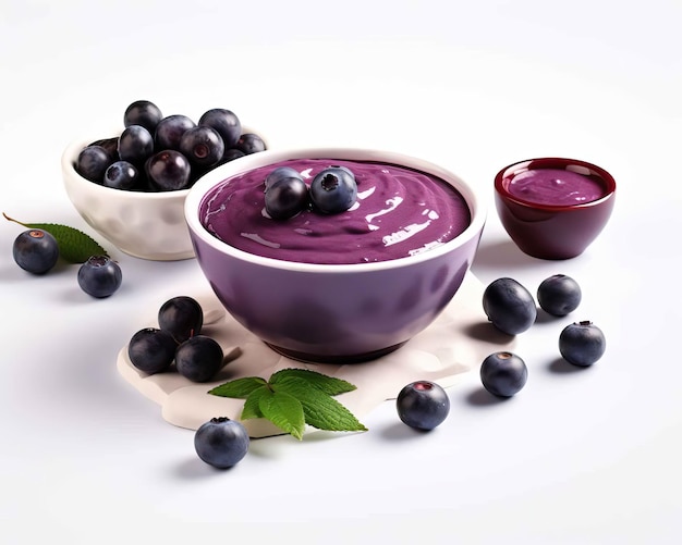 Acai Brazilian food with white background