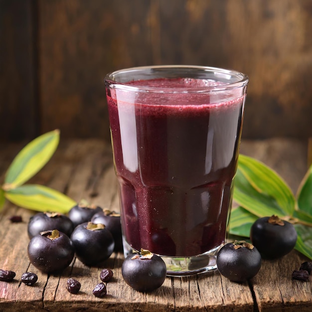 acai juice in a glass cup