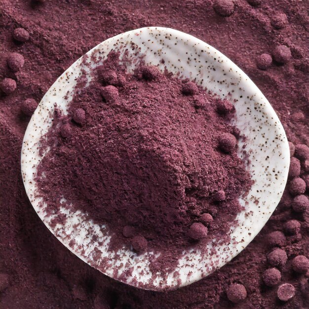 Photo acai powder texture for food background