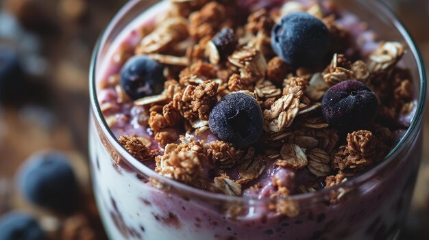 Acai schaal met citrusvruchten yoghurt en knapperige granola