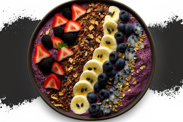 acai smoothie bowl with various fruits