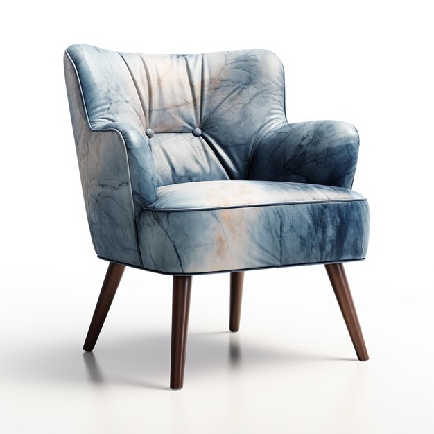 Accent chair indigo color isolated white background AI Generative