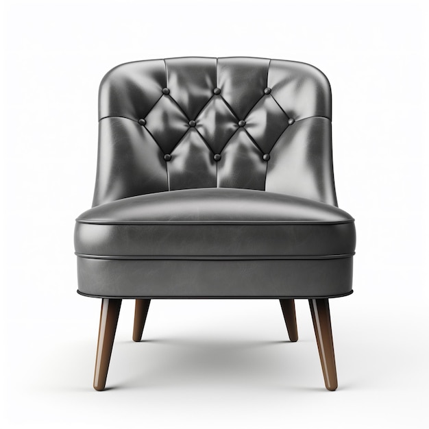 Photo accent chair steel gray color isolated white background ai generative