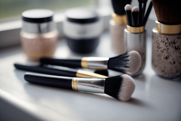 Accessoires en make-up en beautykit die wereldwijd worden gebruikt Make-up of make-up make-up bestaat uit het aanbrengen van producten met een cosmetisch effect die het gevoel van eigenwaarde verfraaien of verhullen