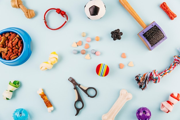 Foto accessoires voor training en verzorging van huisdieren