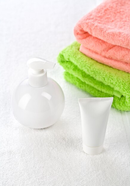 Accessories for bathing on towel