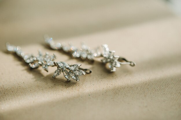 Accessories for the bride. Earrings . White wedding earrings.