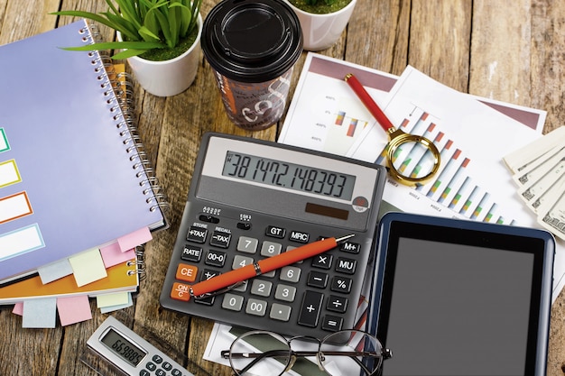 Accessories for doing business in the office on the table