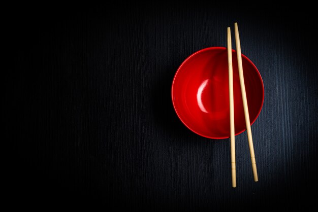 Accessories for sushi on a wooden table. Close up. Selective focus.