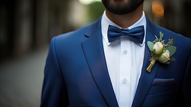 Photo accessory blue bowtie