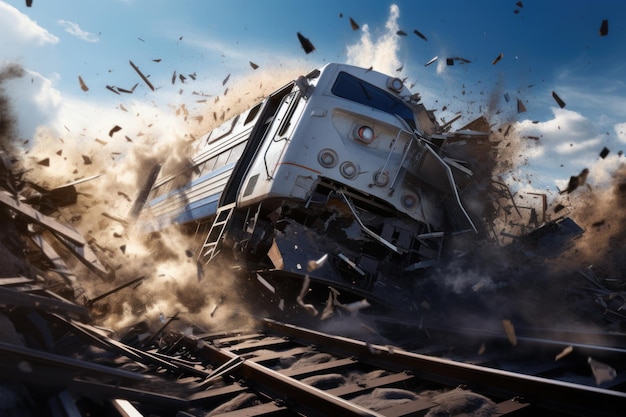 Accident of a highspeed train collided at the railroad