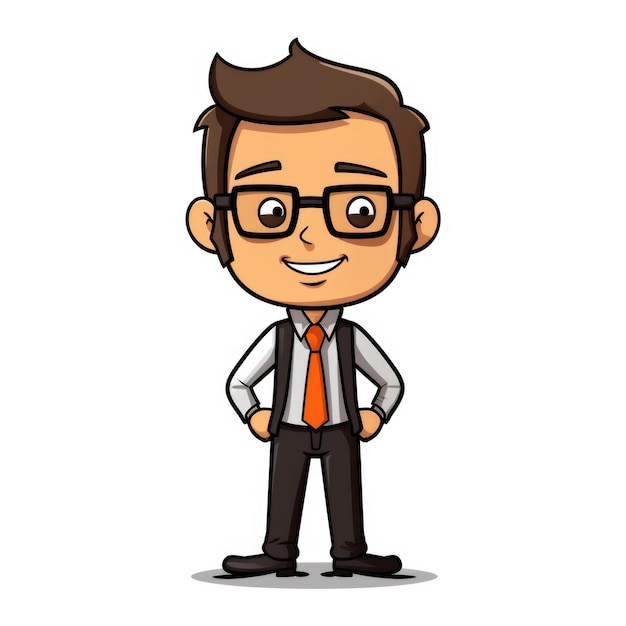 Accountant isolated cartoon character