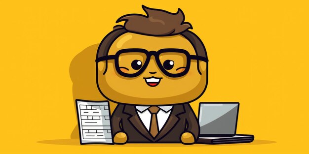 Accountant mascot for a company logo line art generative ai