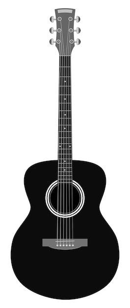 Accoustic guitar on white background