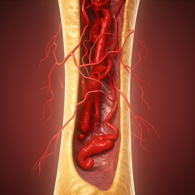 The accumulation of cholesterol in the blood vessels