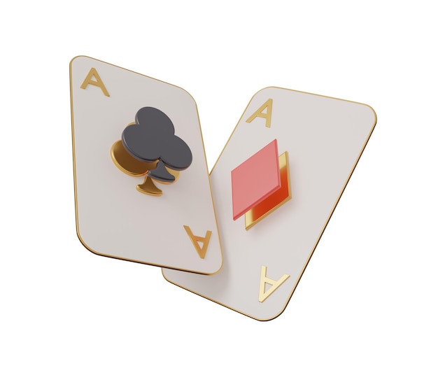 Ace card poker 3d render minimal creative gambling illustration
