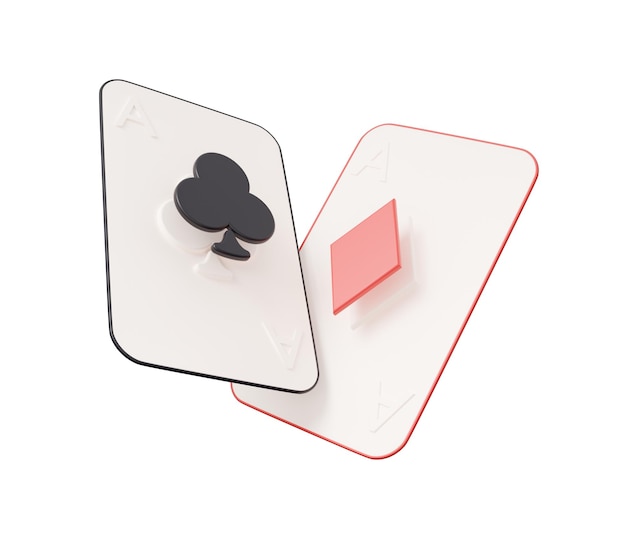 Ace card poker 3d render minimal creative gambling illustration