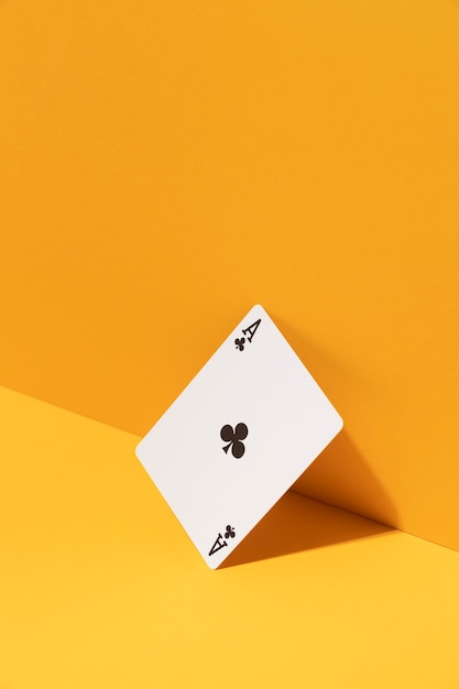Ace card on yellow background