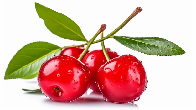 acerola cherry isolated on white background