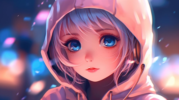 Cute Anime girl character wallpaper. 25938361 Stock Photo at Vecteezy