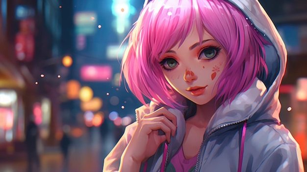 ACGN anime cartoon Kawaii girl Cbyerpunk beautiful girl character wallpaper illustration background