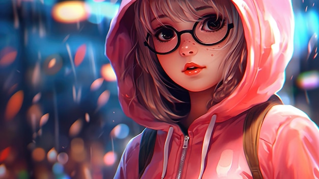 ACGN anime cartoon Kawaii meisje Cbyerpunk mooi meisje karakter wallpaper illustratie achtergrond