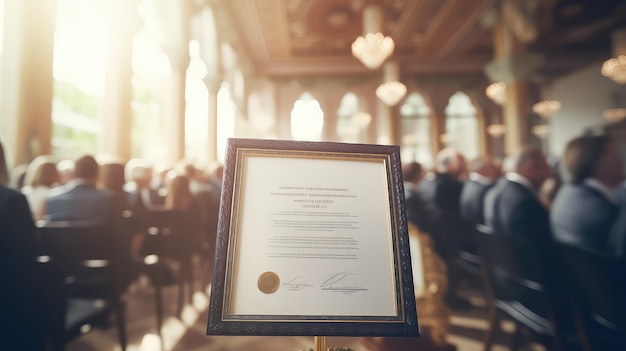 Foto background della presentazione del premio per i risultati